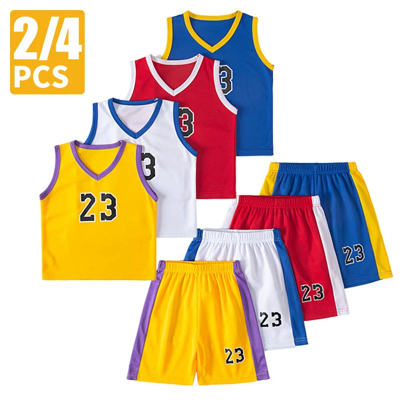 2/4 Pieces Of Summer Children's Quick-drying Kids Sports Outfit-Outfit Sets-Bennys Beauty World