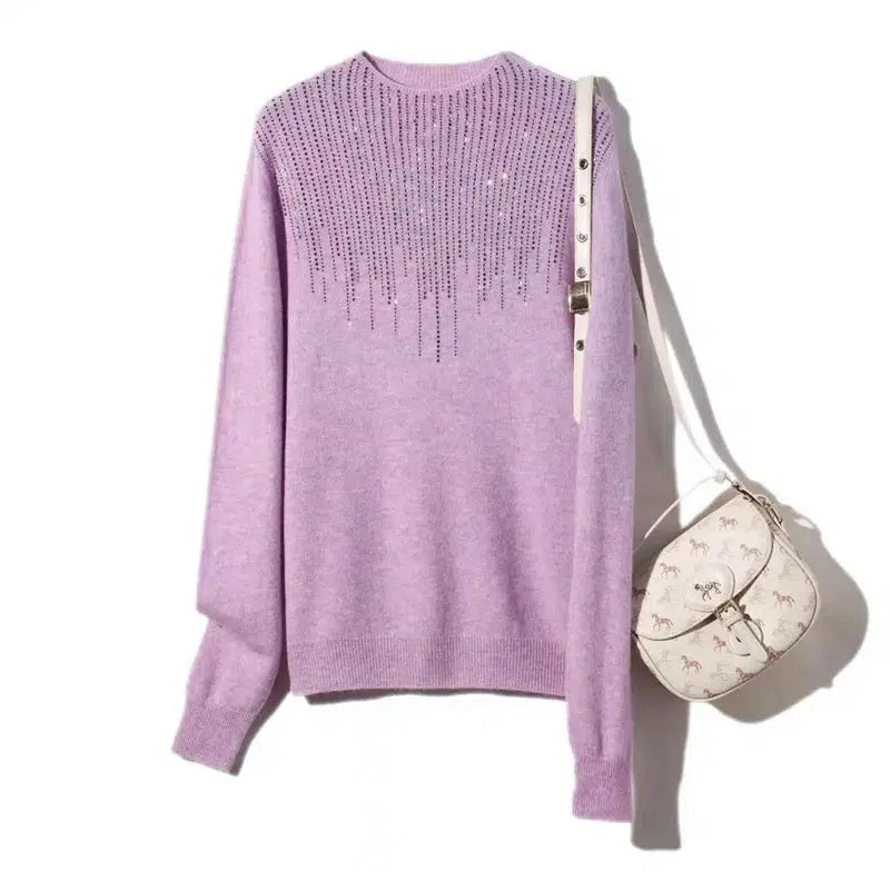 Women's High Collar Loose Bottomed Knitted Sweater