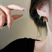 Black Square Rhinestone Earrings For Women