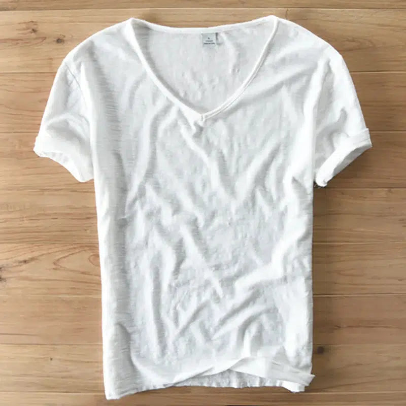 Summer T-Shirt Men's Cotton Short Sleeve Tshirt