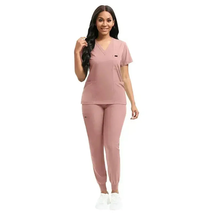 Multicolor Unisex Short Sleeve Medical Scrubs Set – Breathable V-Neck Uniforms-Scrubs-Bennys Beauty World