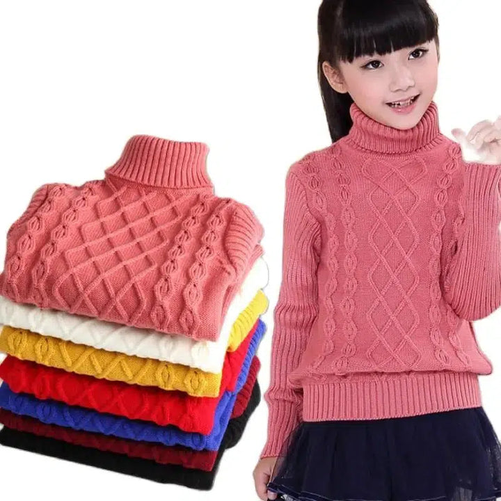 Children's Knitted Turtleneck Sweaters