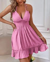 Womens Ruffles Double Strap Casual Summer Dress-Dress-Bennys Beauty World