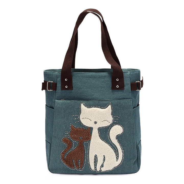 Large Capacity Vintage Shoulder Bag with Zipper