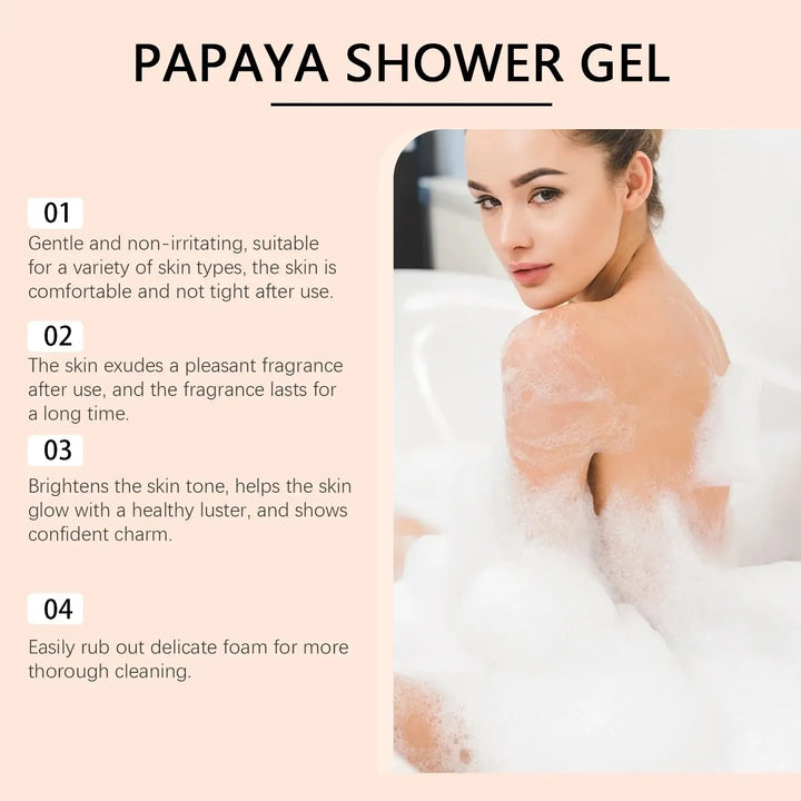 Papaya Whitening Body Wash – Brightening Shower Gel - Bennys Beauty World