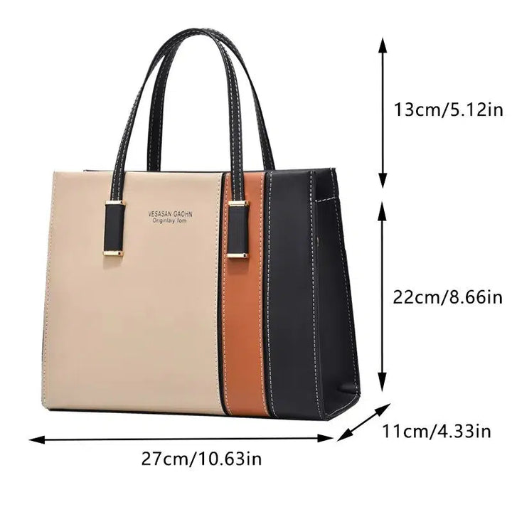 Patchwork Handbags For Women Adjustable Strap Handle Bag-Handbags-Bennys Beauty World