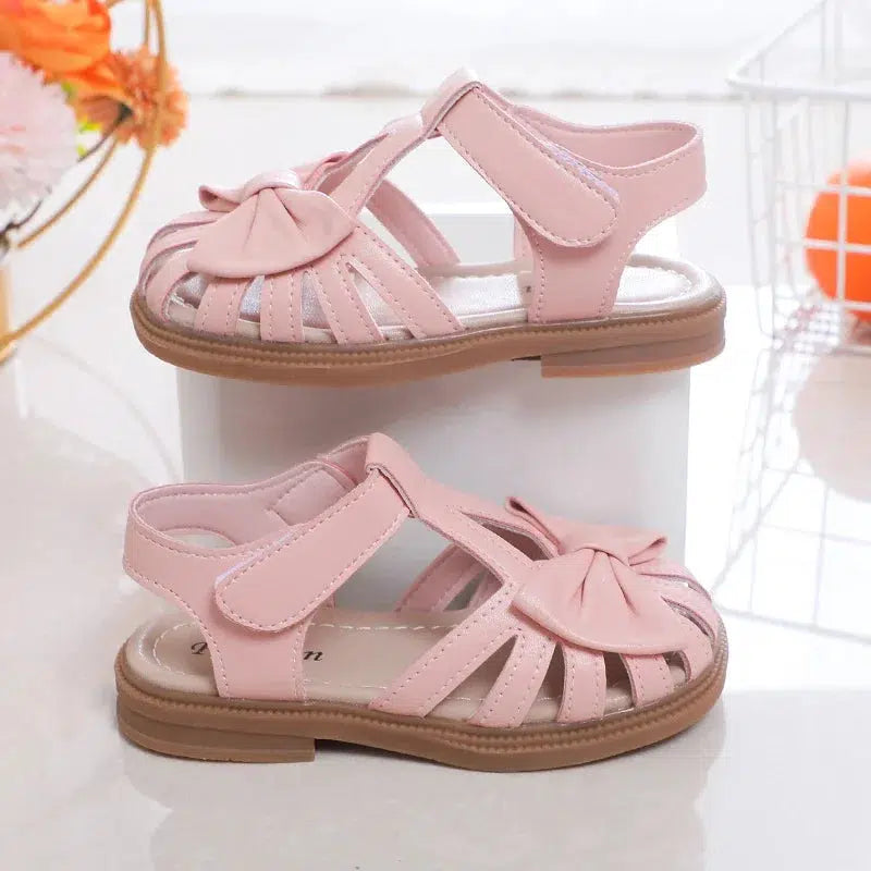 Girls Sandals Bow Peep-toe Non-slip Sandals-Shoes-Bennys Beauty World