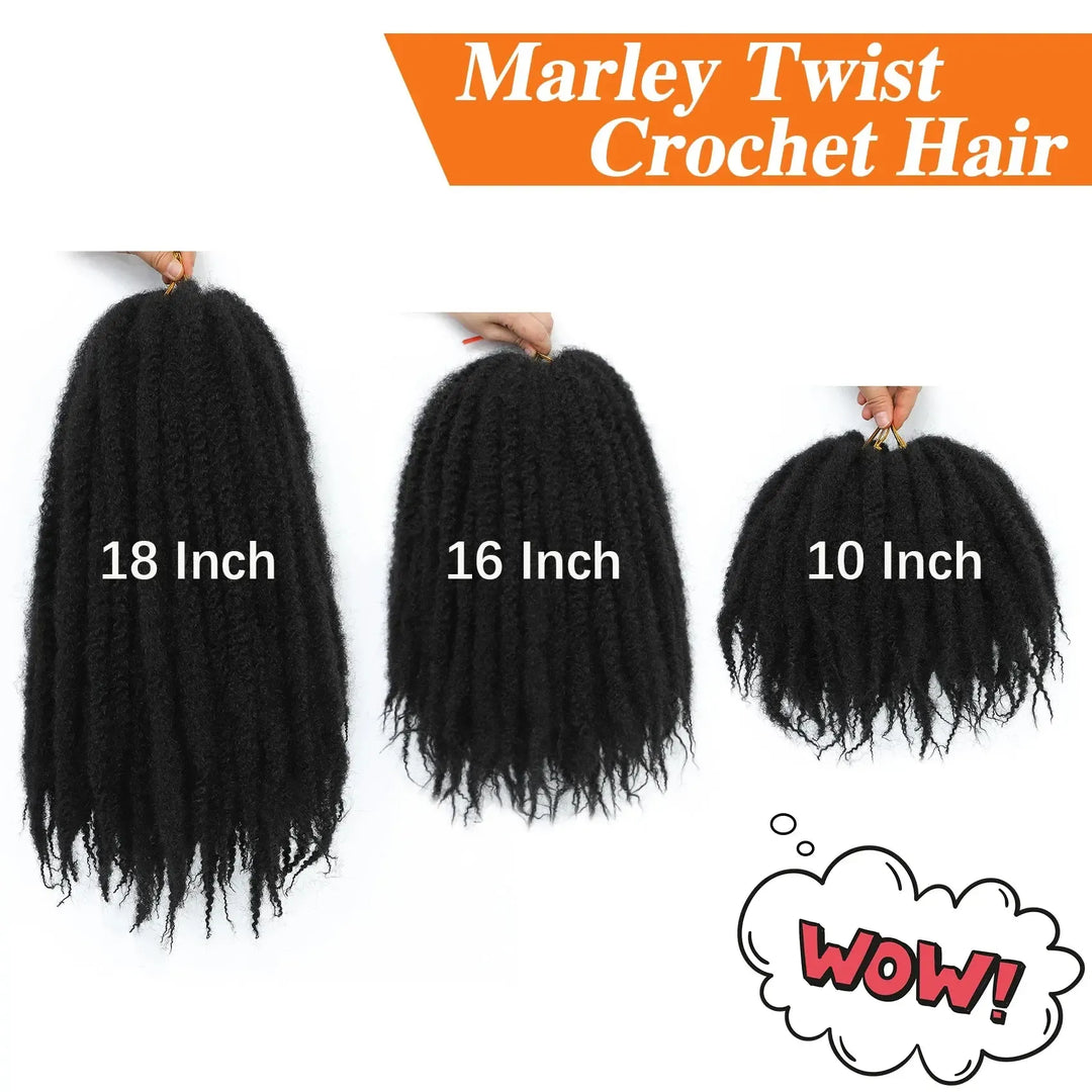 Karida 10-18 Inch Marley Twist Braiding Hair – Kinky Curly Synthetic Crochet Hair-crochet hair-Bennys Beauty World