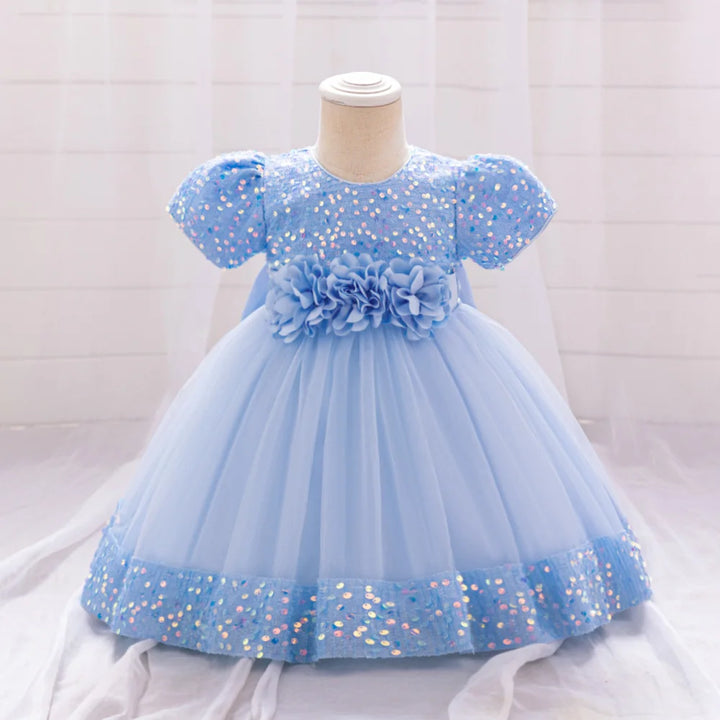 Toddler Baby Sequin Party Dresses Baptism Princess Dress