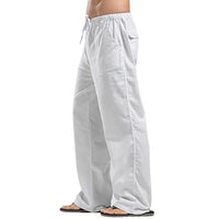Men's Cotton Linen Pants Loose  Casual Long Pants