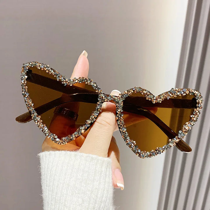 Cat Eye Rhinestone Sunglasses — UV400