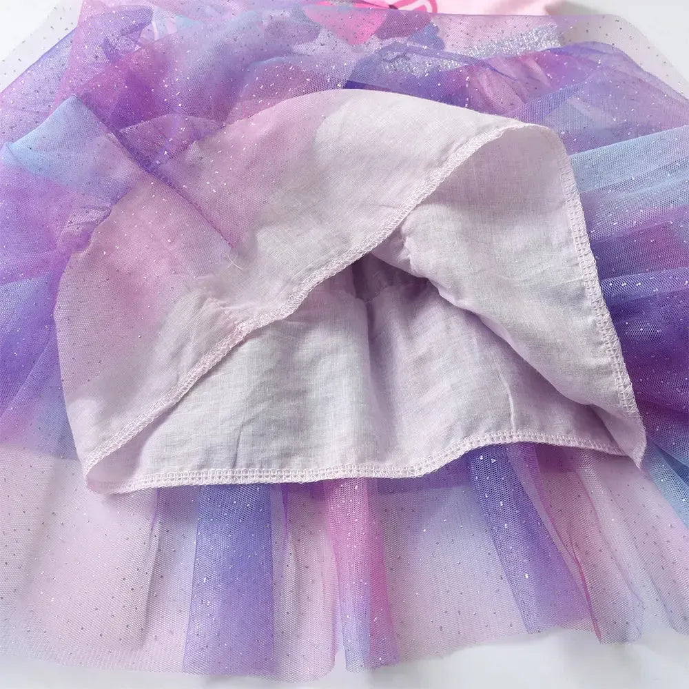 Girls Unicorn Tulle Party Dress – Fluffy Layered Glitter Ball Gown for Toddlers &amp; Kids-Baby &amp; Toddler Dresses-Bennys Beauty World