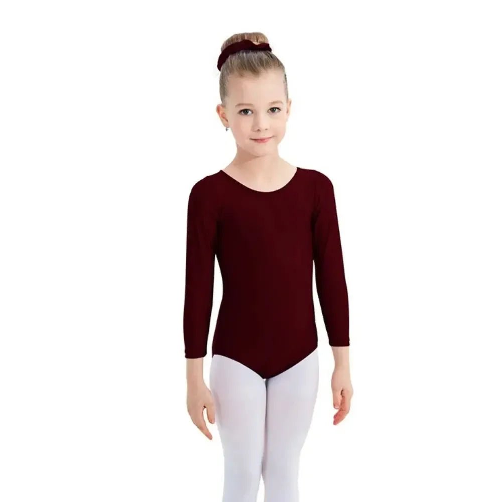 Girls Long Sleeve Ballet Leotard – Gymnastics &amp; Dance Bodysuit - Bennys Beauty World
