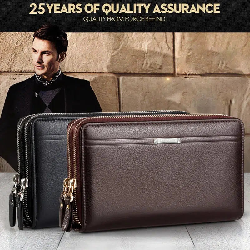 Leather Clutch Bag for Men Long Wallet Fashion Luxury Purse-purse-Bennys Beauty World
