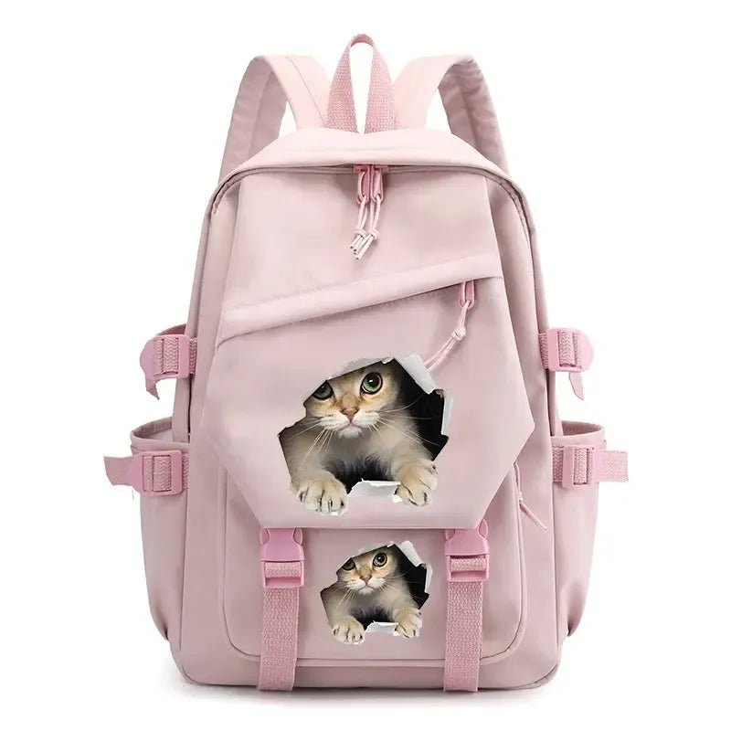 Back To School Cute Funny Cat Print Backpack-Backpack-Bennys Beauty World