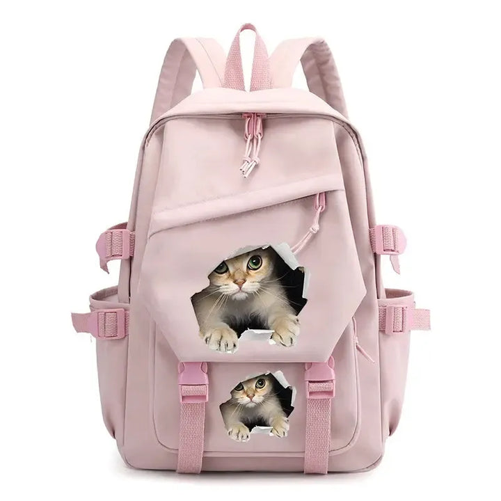 Back To School Cute Funny Cat Print Backpack-Backpack-Bennys Beauty World
