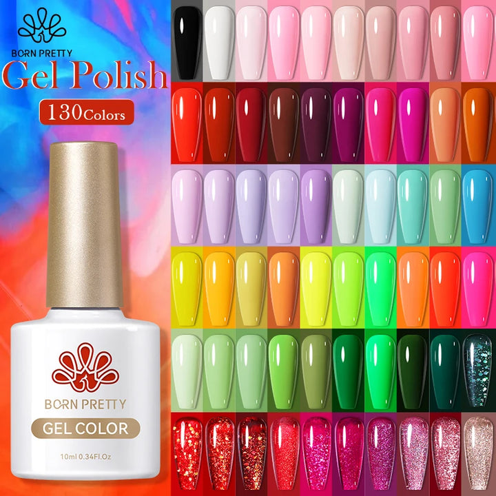 10ml Gel Nail Polish Gel 130 Colors Semi Permanent Solid Nail Gel