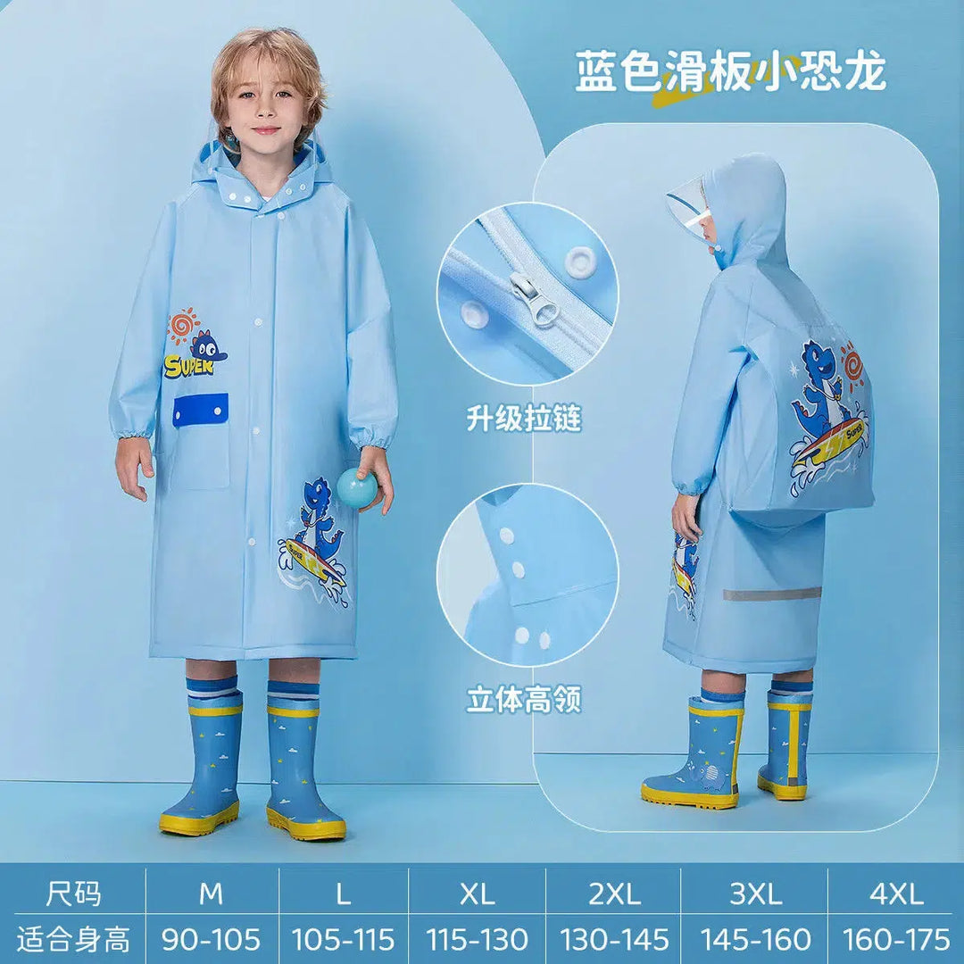 Waterproof Kids Rain Coat Portable Cartoon Rainwear Suit-Suit-Bennys Beauty World