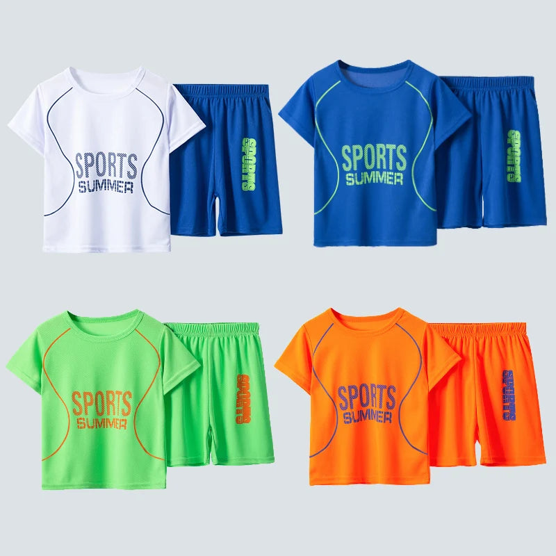 2/4 Pieces Of Summer Children's Quick-drying Kids Sports Outfit-Outfit Sets-Bennys Beauty World