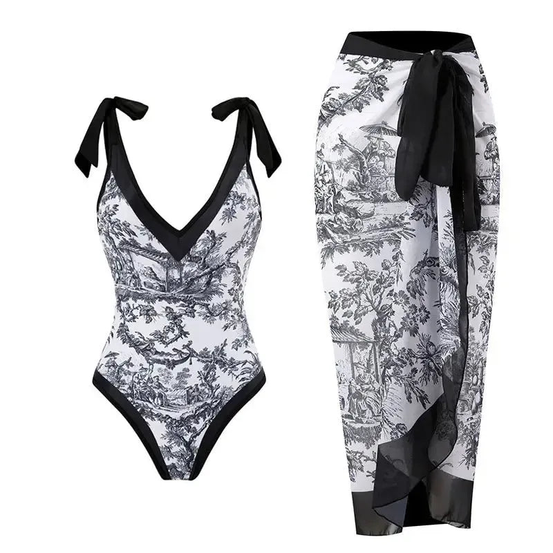 2023 New Arrival Push Up Women Bikini Set Floral Printed Ruffle Bikinis Strappy Bandage Swimwear Brazilian Biquini Bathing Suit-Bennys Beauty World