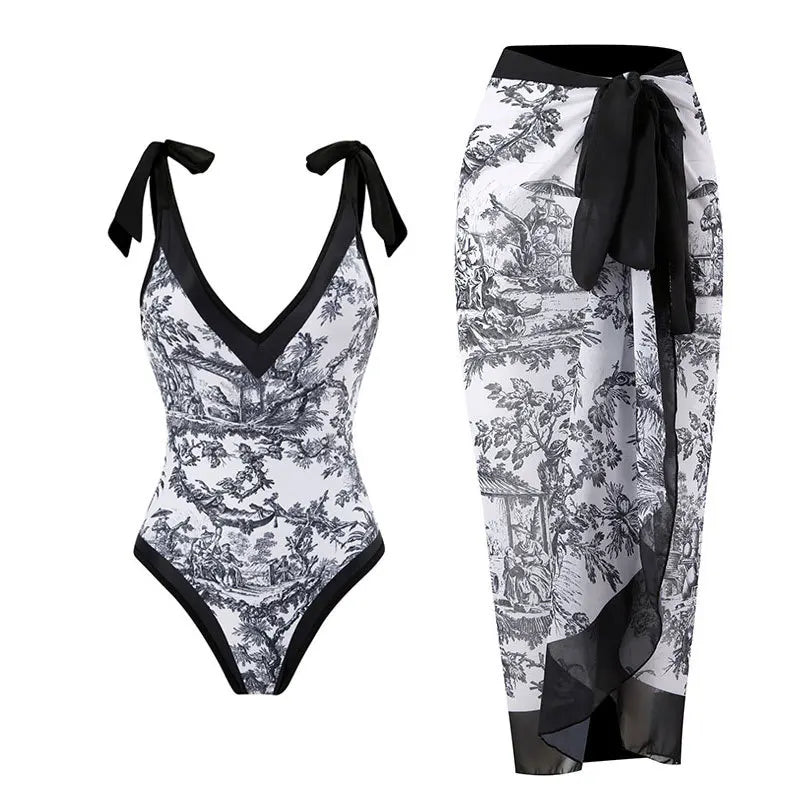 Push Up Women Bikini Set Floral Printed Ruffle Bikinis Strappy Swimwear-Swimwear-Bennys Beauty World