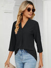 Fashion Woman Blouse Shirts For Women Clothes Stylish Half Sleeve V Neck Blouse-blouse-Bennys Beauty World