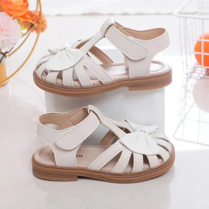 Girls Sandals Bow Peep-toe Non-slip Sandals-Shoes-Bennys Beauty World