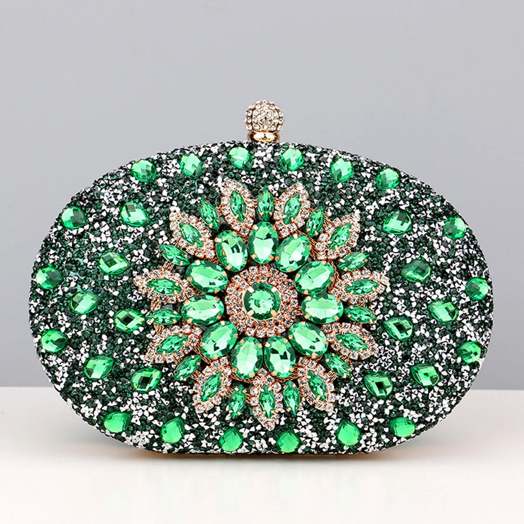 Flower Rhinestones Evening Bags Metal Prom Clutch