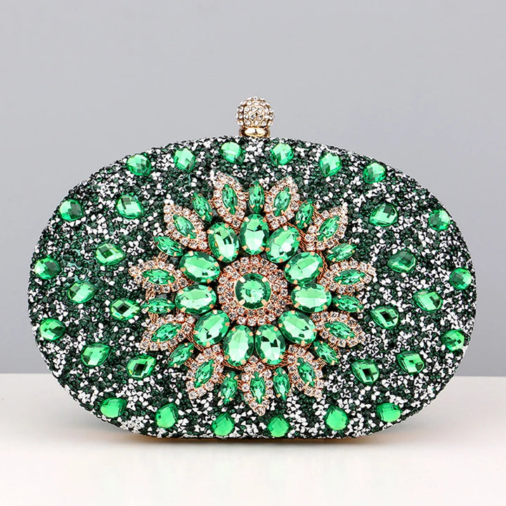 Flower Rhinestones Evening Bags Metal Prom Clutch