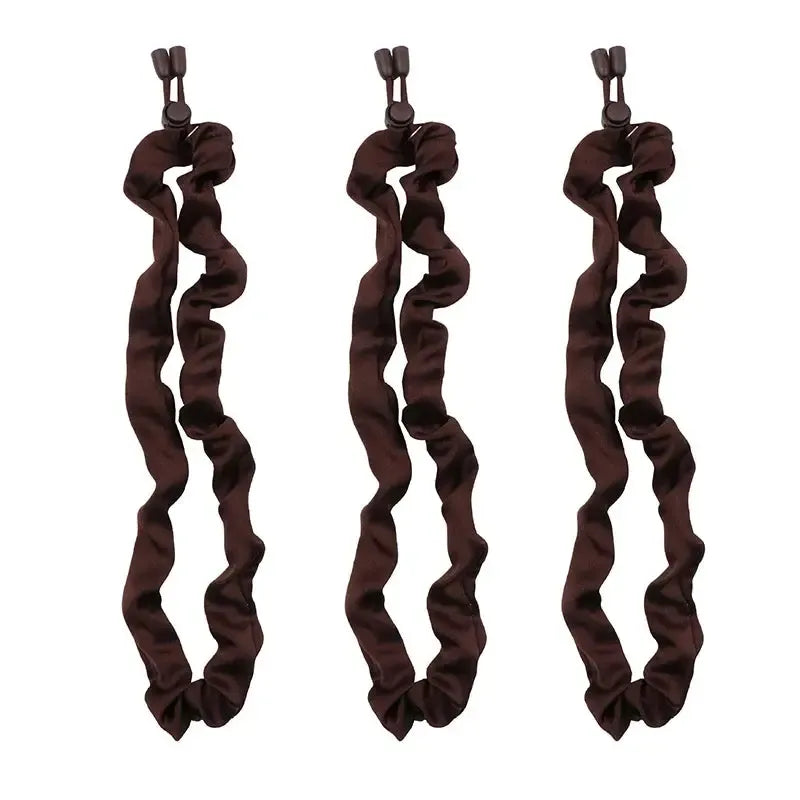 3pcs Adjustable Hair Rope Extra Length Scrunchie Elastic Tie No Slip Silky Satin Hair Loop Rubber Band-Bennys Beauty World