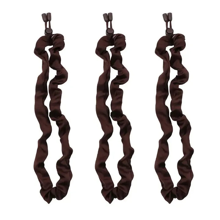 3pcs Adjustable Hair Rope Extra Length Scrunchie Elastic Tie No Slip Silky Satin Hair Loop Rubber Band-Bennys Beauty World