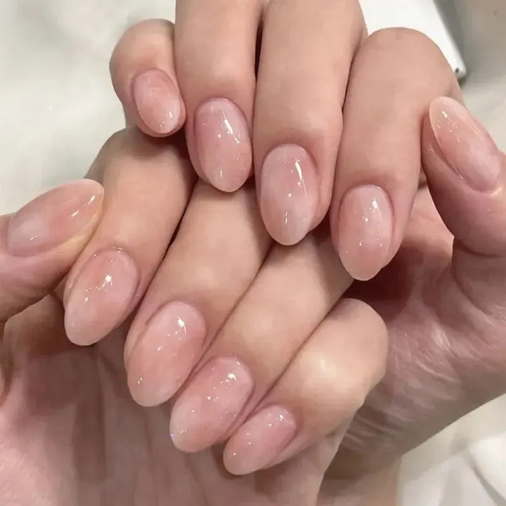 Almond Press-On Nails – 24 Pcs Flower Pattern False Nails | Bennys Beauty World-Nails-Bennys Beauty World