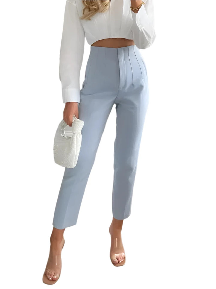 Chic Fashion Women's Office Wear Straight Pants