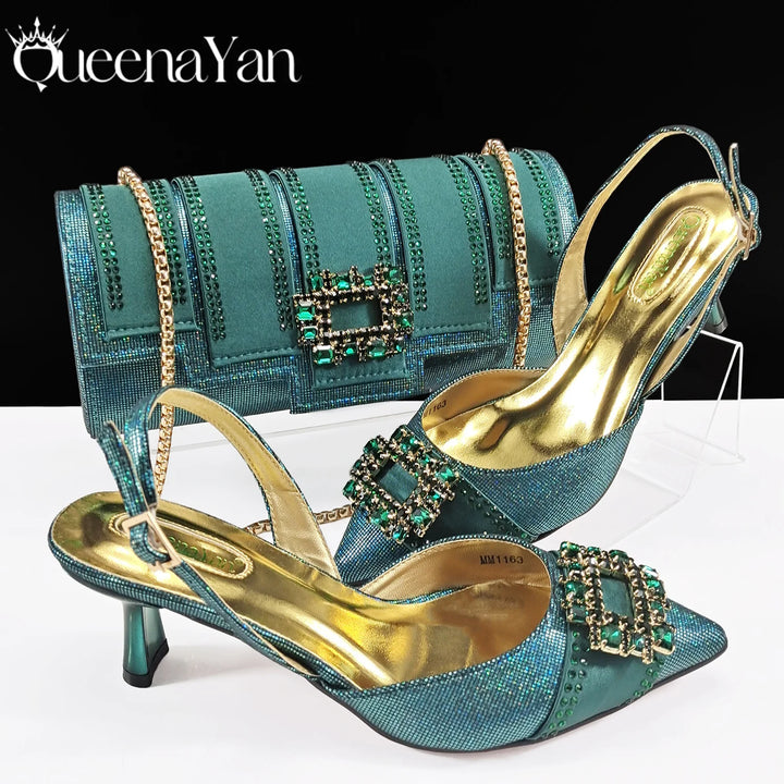 Fashion Women Heels Elegant Color Block Design