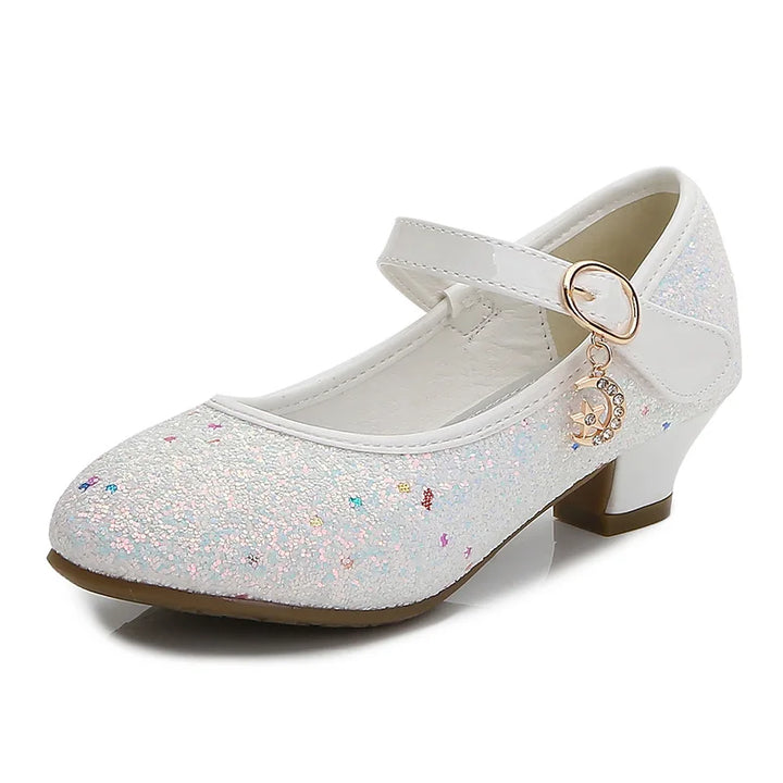 Girls' Purple High Heels For Kids Princess Leather Shoe
