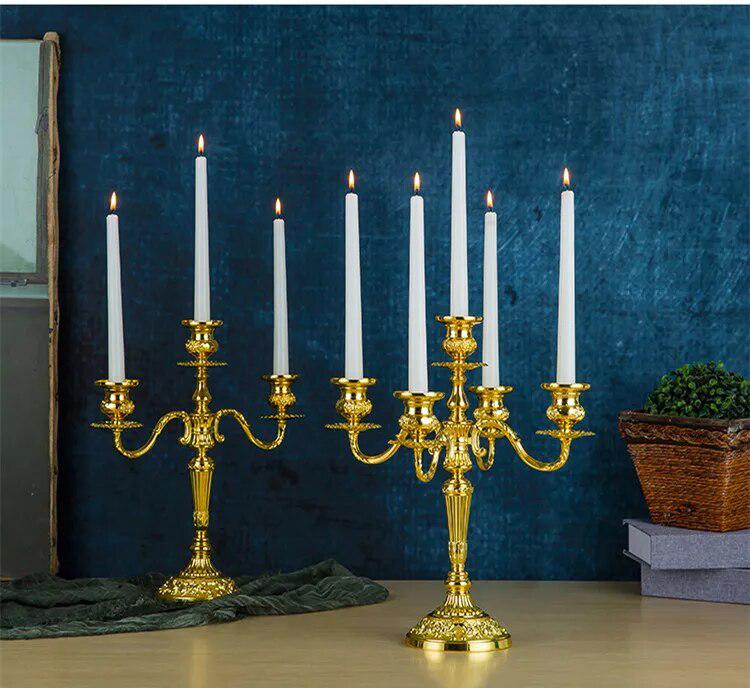 Ou a metal candlestick first three head five metals, wrought iron candlestick, furnishing articles romantic wedding retro candle-Arlik interiors