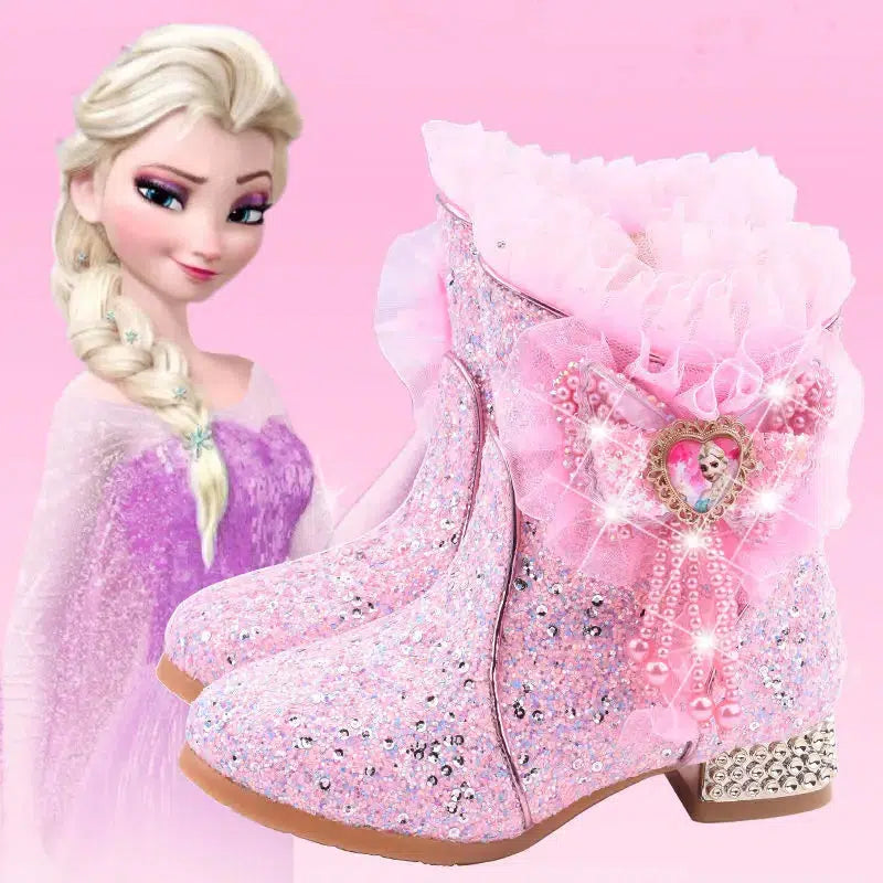 Princess Ankle Boots Plus Velvet Cotton Boots For Children-Shoes-Bennys Beauty World