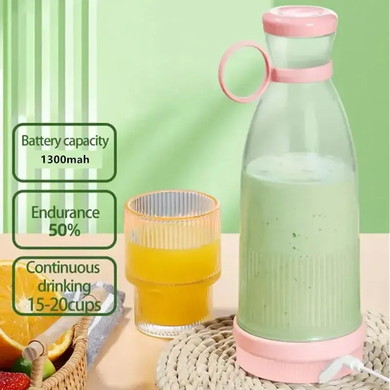 Electric Juicer Cup 6 Blades Blender Milkshake Machine USB Portable Fruit Milk Mixing Tool Mini Fresh Juice Blender-Bennys Beauty World