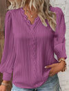 Woman Lace Stitching V-Neck Simple Black Chiffon Shirt-blouse-Bennys Beauty World