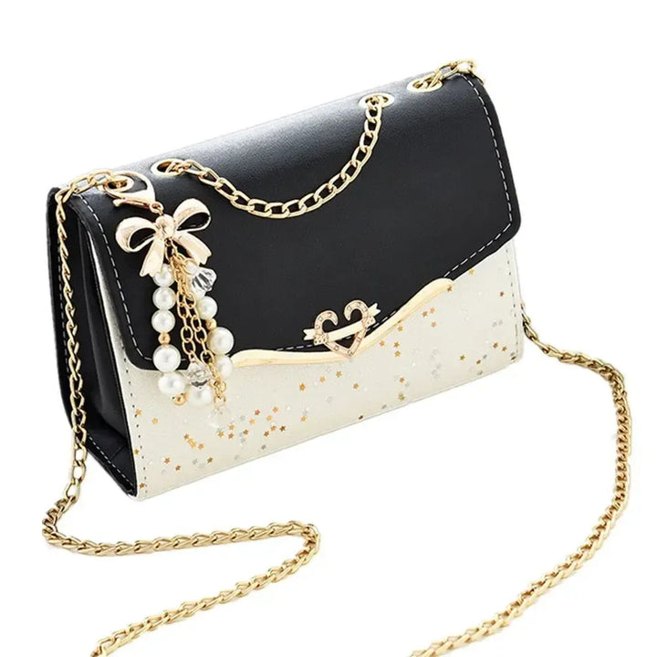Women's Sequin Shoulder Bag – PU Leather Flap Crossbody Handbag with Tassel-bag-Bennys Beauty World