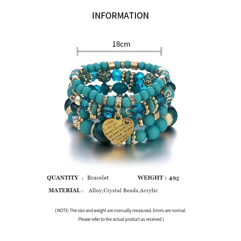 Boho Strand Bracelets For Women Crystal Beads Bracelets-bracelet-Bennys Beauty World