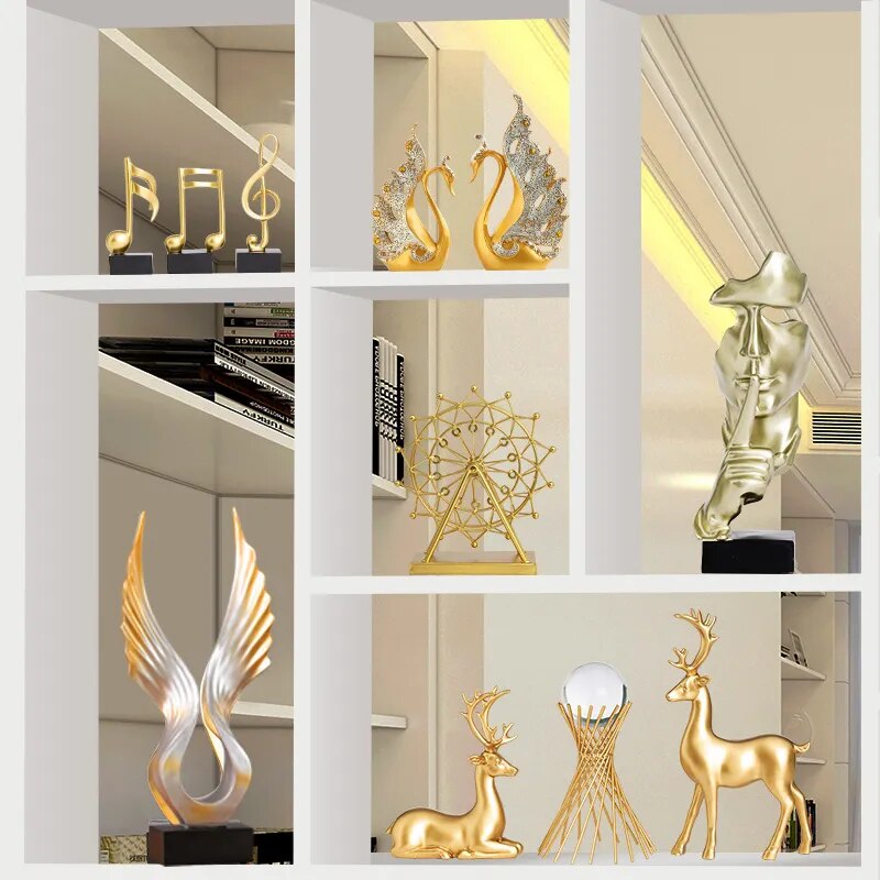 Desktop Decor Figurine in a Golden Color-Ornaments-Arlik interiors