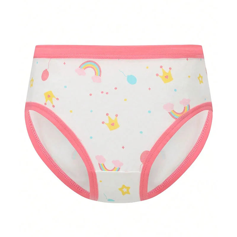 Girls Cotton Cartoon Underwear 4-Pack