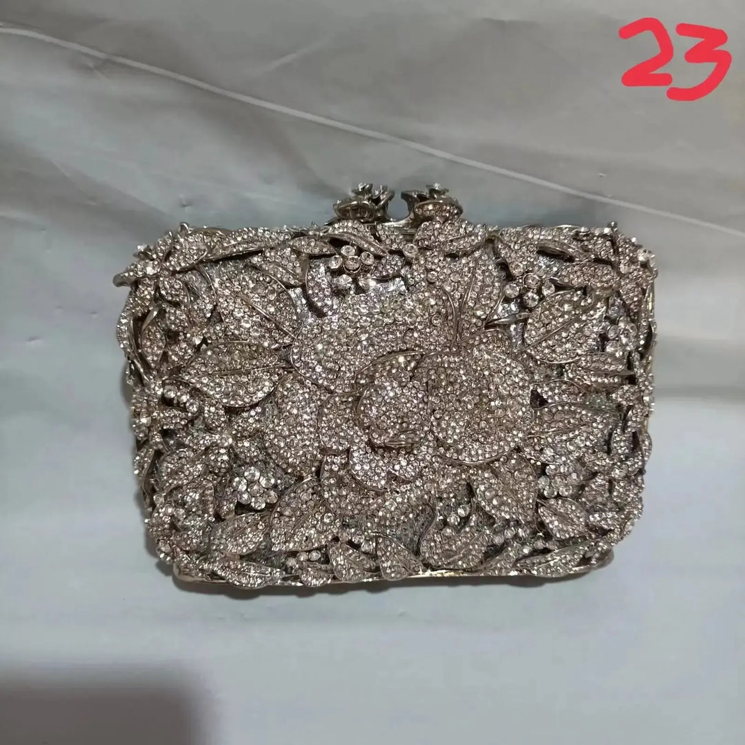 Crystal Rhinestone Evening Clutch Bag - Bennys Beauty World
