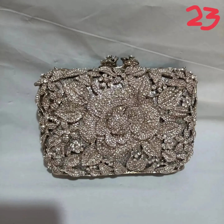 Crystal Rhinestone Evening Clutch Bag - Bennys Beauty World