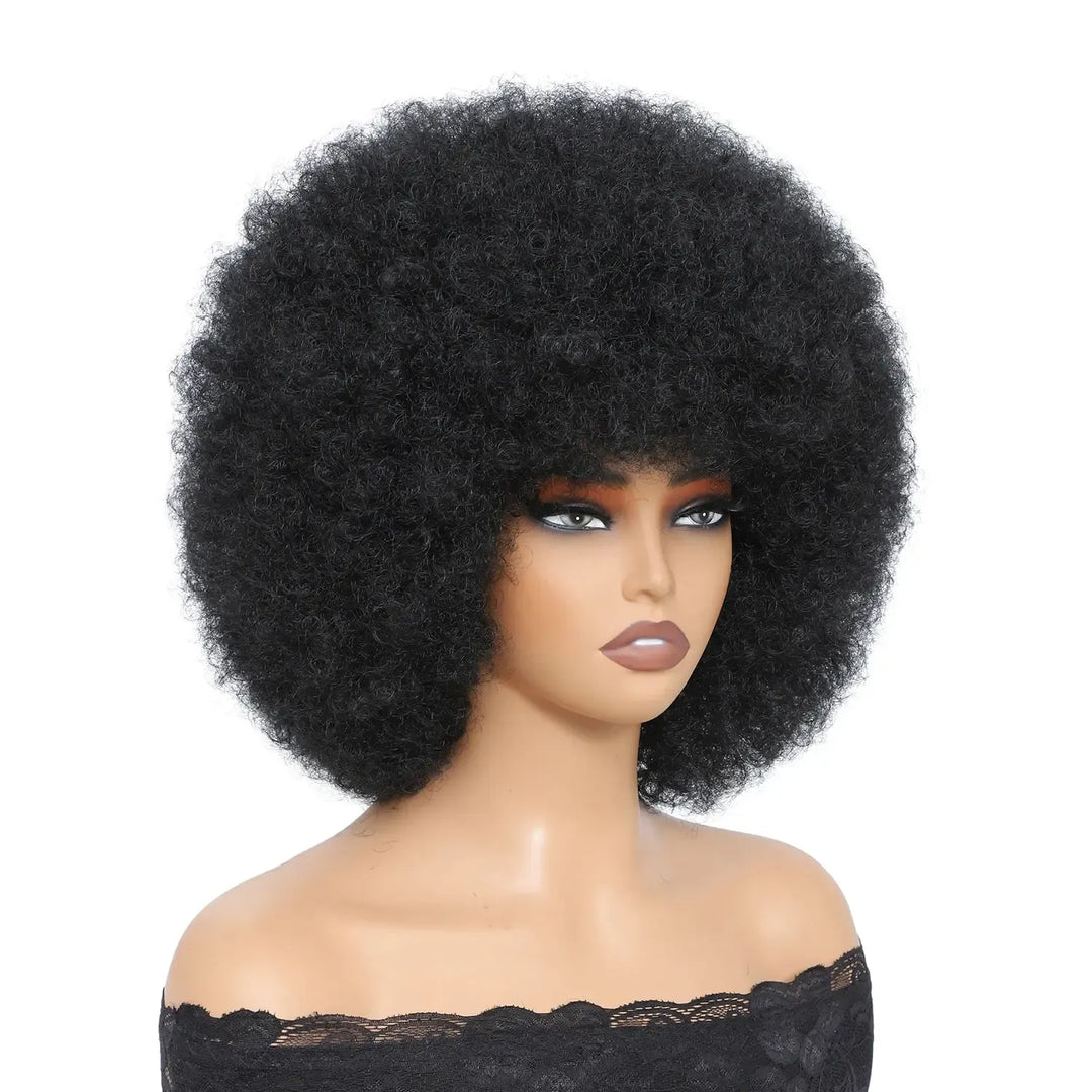 Afro Wigs for Black Women 14 Inch 70s Afro Kinky Curly Bouncy Fluffy Puff Synthetic Wig Ideal for Cosplay Daily &amp; Party-Bennys Beauty World