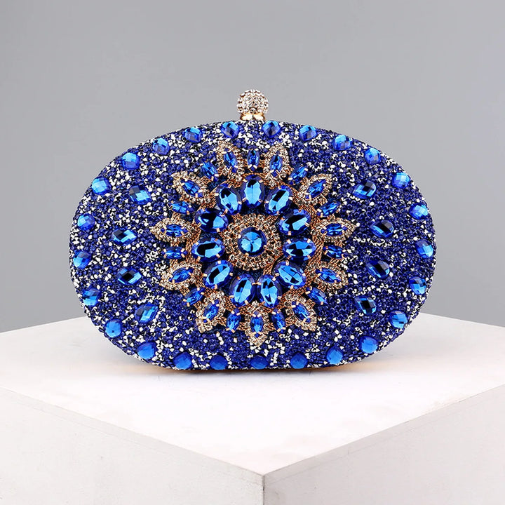 Flower Rhinestones Evening Bags Metal Prom Clutch