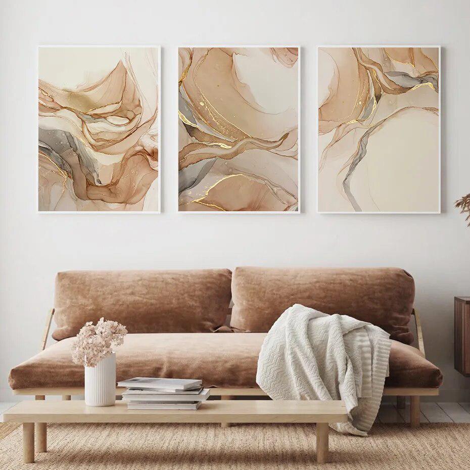 Beige Marble Poster Canvas Painting-Art-Arlik interiors