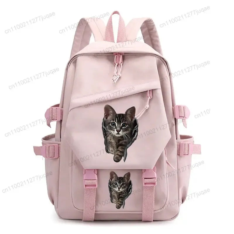 Back To School Cute Funny Cat Print Backpack-Backpack-Bennys Beauty World