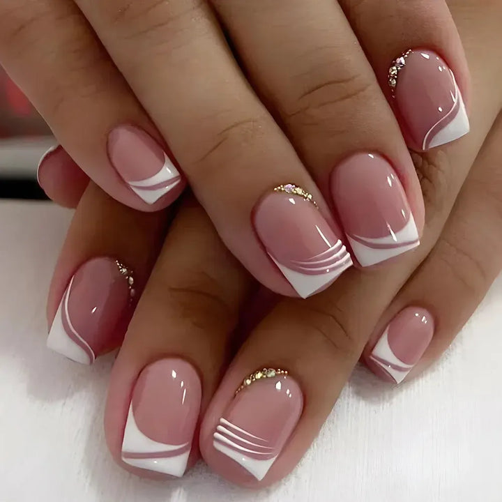 Short Square Press-On Nails – 24 Pcs Acrylic False Nail Tips | Bennys Beauty World-Nails-Bennys Beauty World